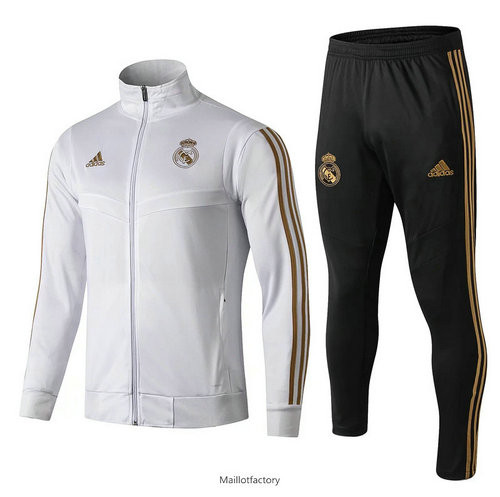 Achetés Veste Survetement Real Madrid 2019/20 Blanc Col Haut