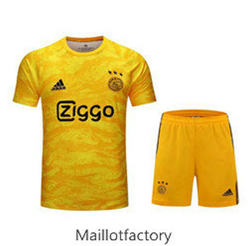 Soldes Kit d'entrainement Maillot Ajax Gardien De But 2019/20 Jaune