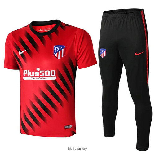 Achat Kit d'entrainement Maillot Atletico Madrid 2019/20 Rouge/Noir Col Rond