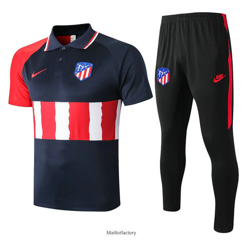 Flocage Kit d'entrainement Maillot Atletico Madrid POLO 2020/21 Bleu Marine/Rouge/Blanc