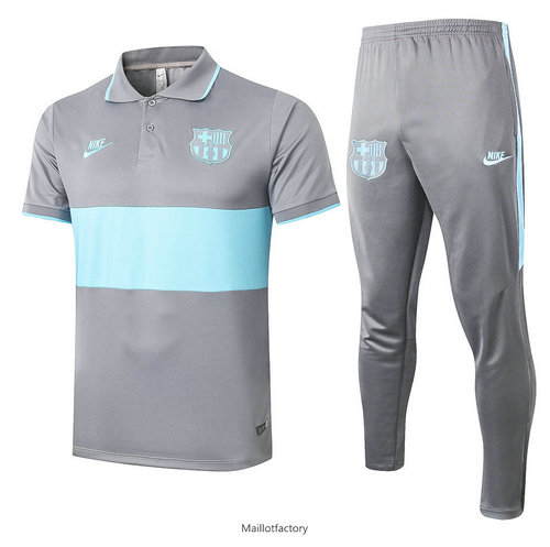 Vente Kit d'entrainement Maillot Barcelone POLO 2019/20 Gris/Vert