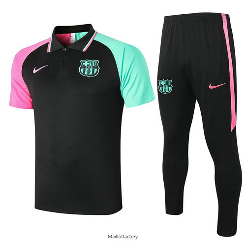 Nouveaux Kit d'entrainement Maillot Barcelone POLO 2020/21 Noir Bicolore