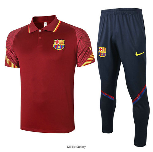 Achetez Kit d'entrainement Maillot Barcelone POLO 2020/21 BordeauX