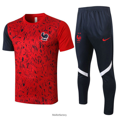 Soldes Kit d'entrainement Maillot France 2020/21 Rouge Rayon