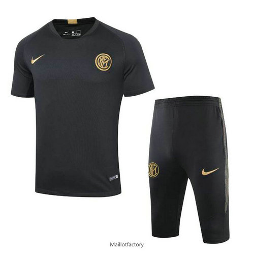 Vente Kit d'entrainement Maillot Inter Milan 2019/20 Noir Col V