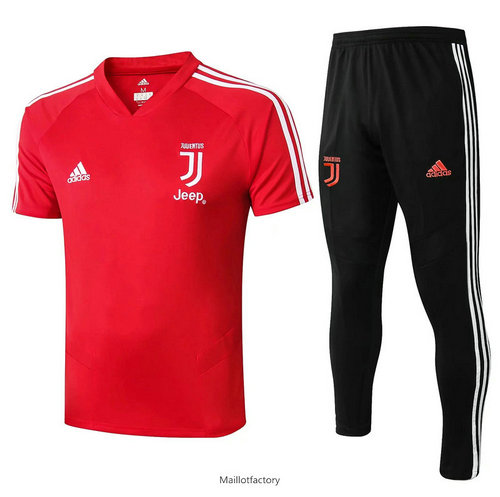 Achat Kit d'entrainement Maillot Juventus 2019/20 Rouge/Noir Col V