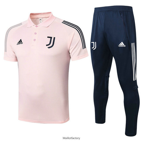 Pas cher Kit d'entrainement Maillot Juventus POLO 2020/21 Rose