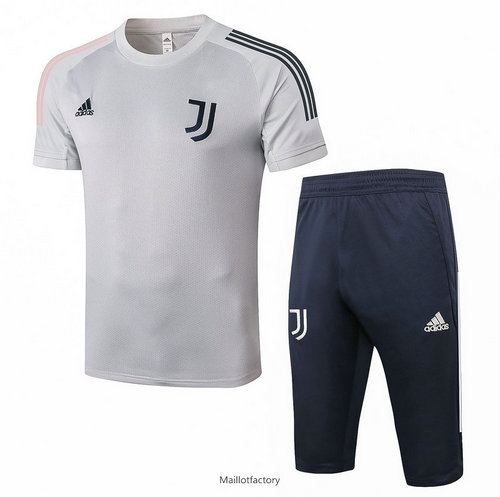 Soldes Kit d'entrainement Maillot Juventus 3/4 2020/21 Gris