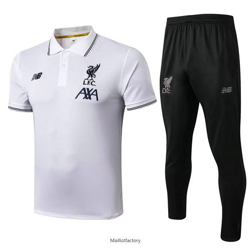 Achat Kit d'entrainement Maillot Liverpool POLO 2019/20 Blanc/Noir