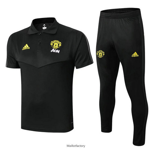 Prix Kit d'entrainement Maillot Manchester United POLO 2019/20 Noir