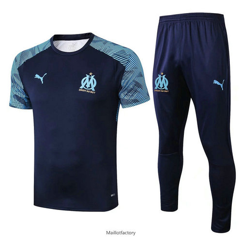 Achat Kit d'entrainement Maillot Marseille 2019/20 Bleu Col Rond