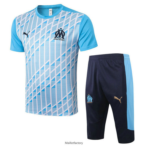 Prix Kit d'entrainement Maillot Marseille 3/4 2020/21 Bleu clair