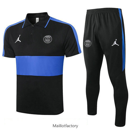 Achat Kit d'entrainement Maillot PSG POLO 2020/21 Noir/Bleu