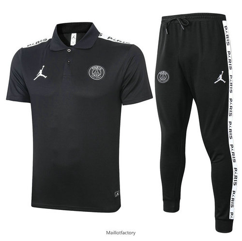 Prix Kit d'entrainement Maillot PSG Jordan POLO 2020/21 Noir