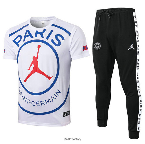 Achat Kit d'entrainement Maillot PSG 2020/21 Blanc LOGO Jordan