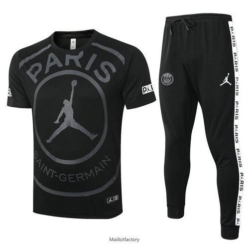 Pas cher Kit d'entrainement Maillot PSG Jordan 2020/21 Noir