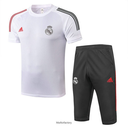 Vente Kit d'entrainement Maillot Real Madrid 3/4 2020/21 Blanc