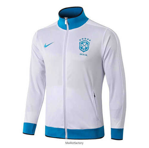 Achetez Veste Brésil 2019/20 Blanc/Bleu Col Haut