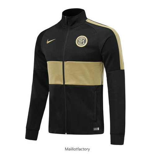 Achetés Veste Inter Milan 2019/20 Noir/Kaki Col Haut