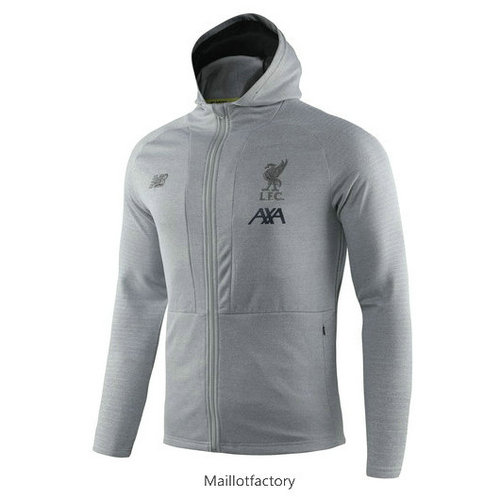 Achetez Veste a Capuche Liverpool 2019/20 Gris Blanc