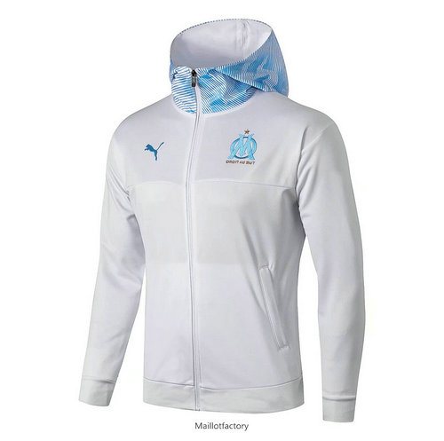 Vente Veste a Capuche Marseille 2019/20 Blanc/Bleu