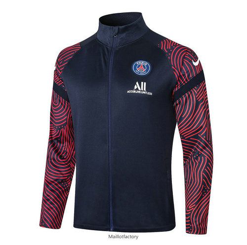 Achat Veste PSG 2020/21 Bleu Marine/Rouge Col Haut