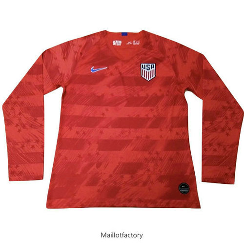 Achetés Maillot du États-Unis 2019/20 Exterieur Manche Longue Rouge